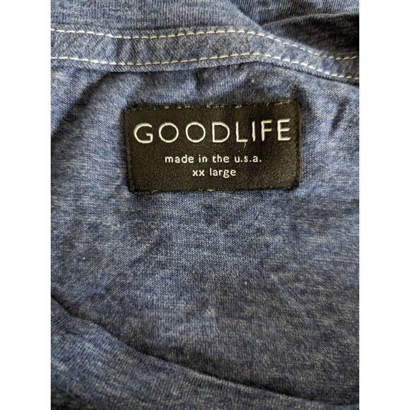 GoodLife Mens T Shirt Blue Round Neck Long Sleeve Pullover Top XXL - Picture 2 of 4